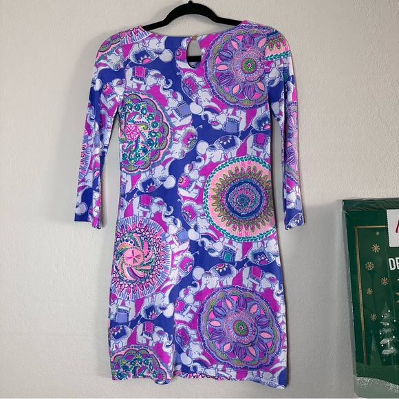 LILLY PULITZER purple / pink elephant Play That Trunky Music Bay dress XXS - Picture 8 of 12
